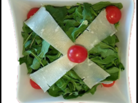 Salad with arugula, parmesan, pomodorini (120 gr)